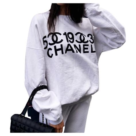 white chanel crewneck|Chanel pullovers.